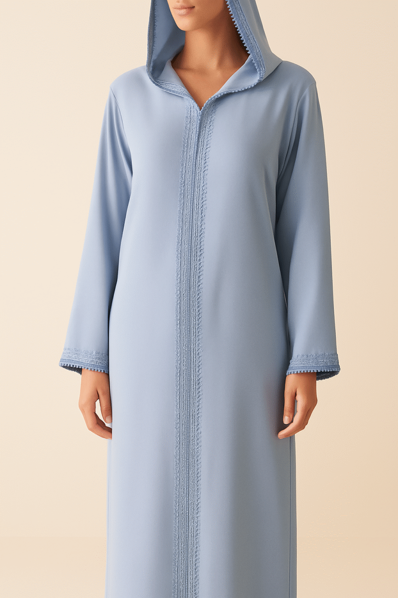 Jellaba en crêpe avec broderie “debana” – Style raffiné