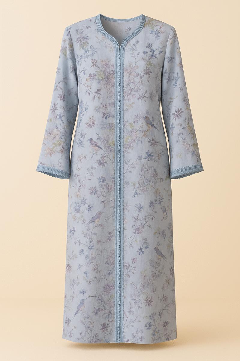 Caftan en tissu jawhara orné de defira et tersan fin – Finition artisanale raffinée - Image 2