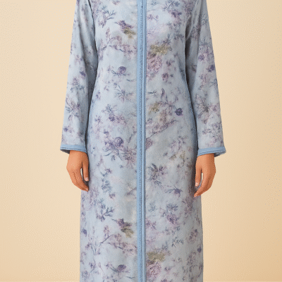 Caftan en tissu jawhara orné de defira et tersan fin – Finition artisanale raffinée