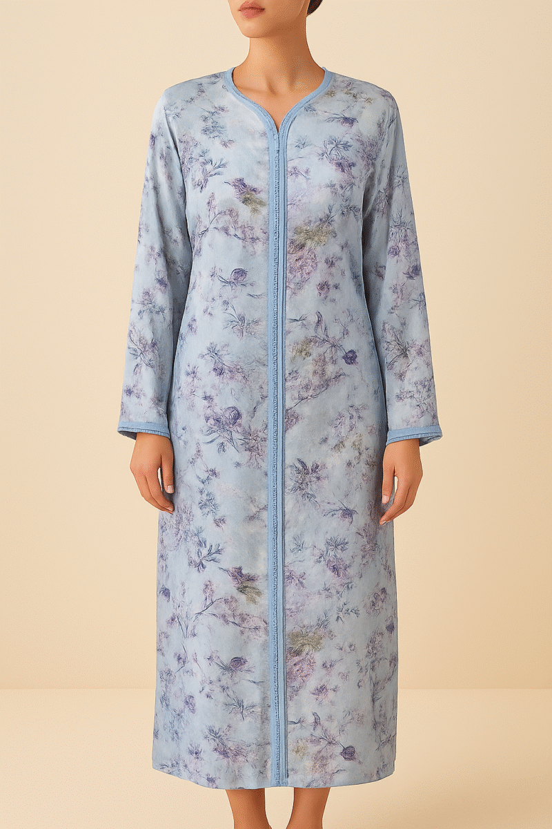 Caftan en tissu jawhara orné de defira et tersan fin – Finition artisanale raffinée